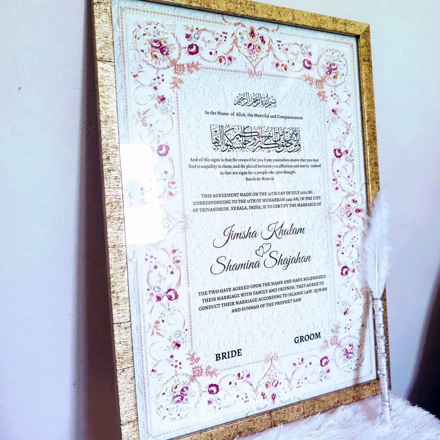 Nikkah Nama with customized